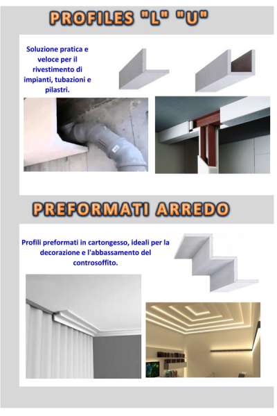 PROFILES L-U E PREFORMATI ARREDO